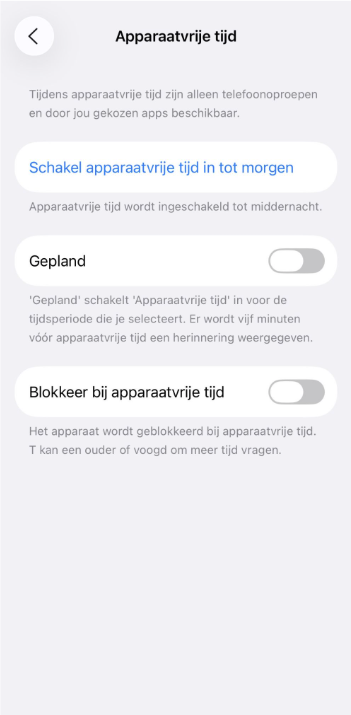 Scheduled Downtime setup screen with start and end times.