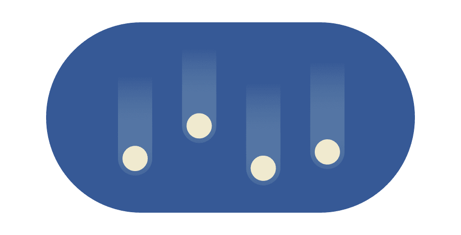 Чотири крапки, що падають. 