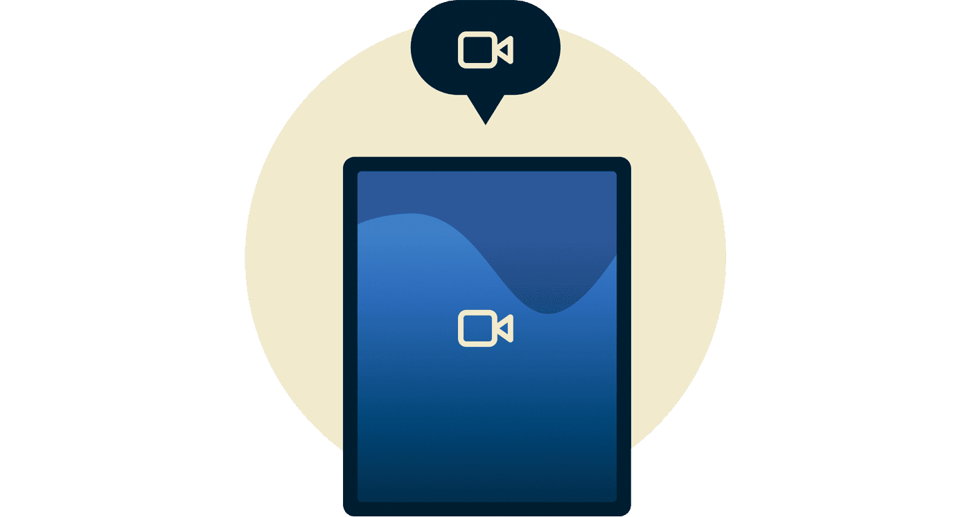 icona video su un dispositivo iPad