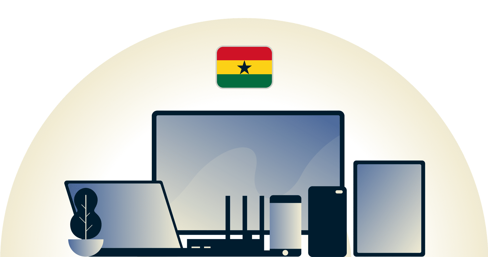 Ghana VPN protecting a variety of devices.