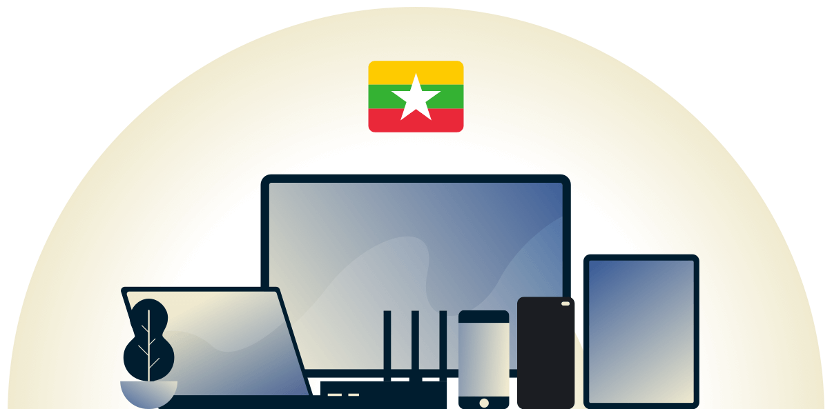 VPN per il Myanmar che protegge una varietà di dispositivi.
