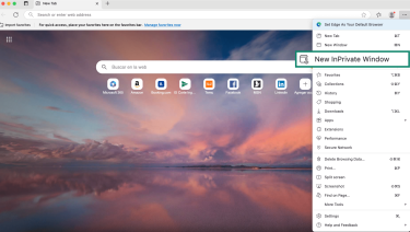 InPrivate Window in Microsoft Edge