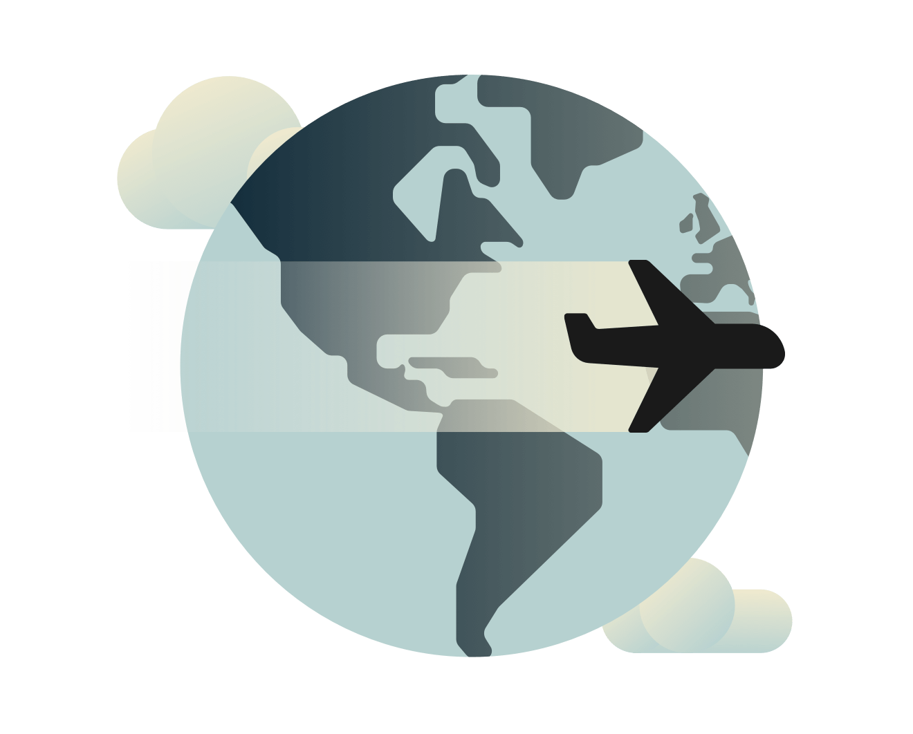 Zrakoplov leti po svijetu.